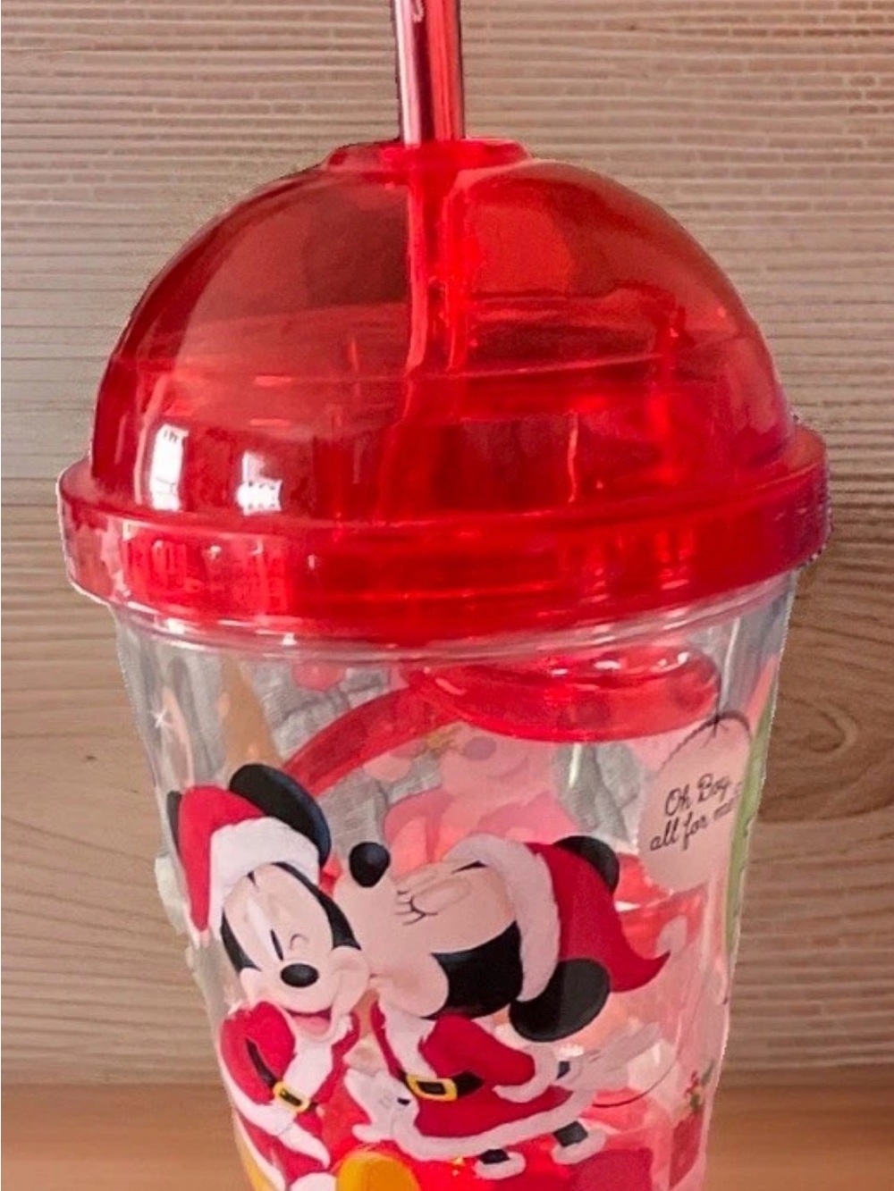 Disney Minnie Mouse Christmas Light Up Flashing Dome Tumbler Straw Cup Holiday